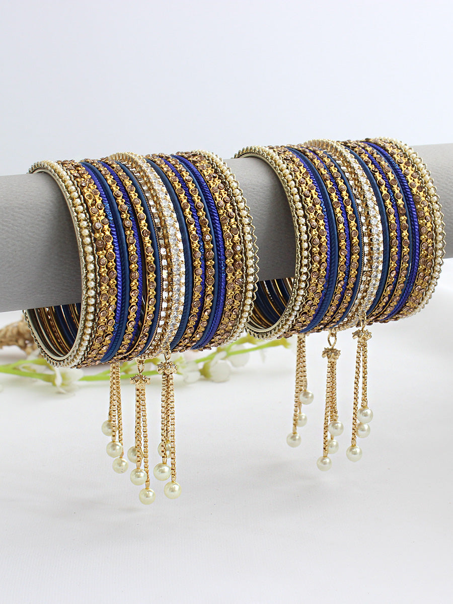 Rutvi Bangle Set / Stack-Blue