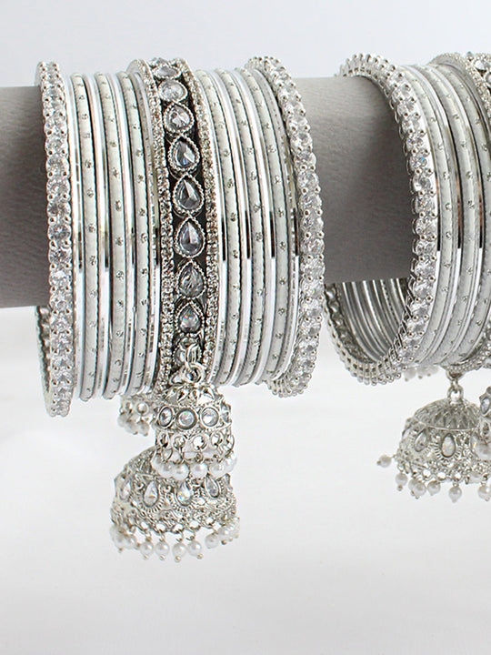 Anisha Bangle Set / Stack-Silver