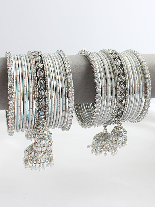 Anisha Bangle Set / Stack-Silver