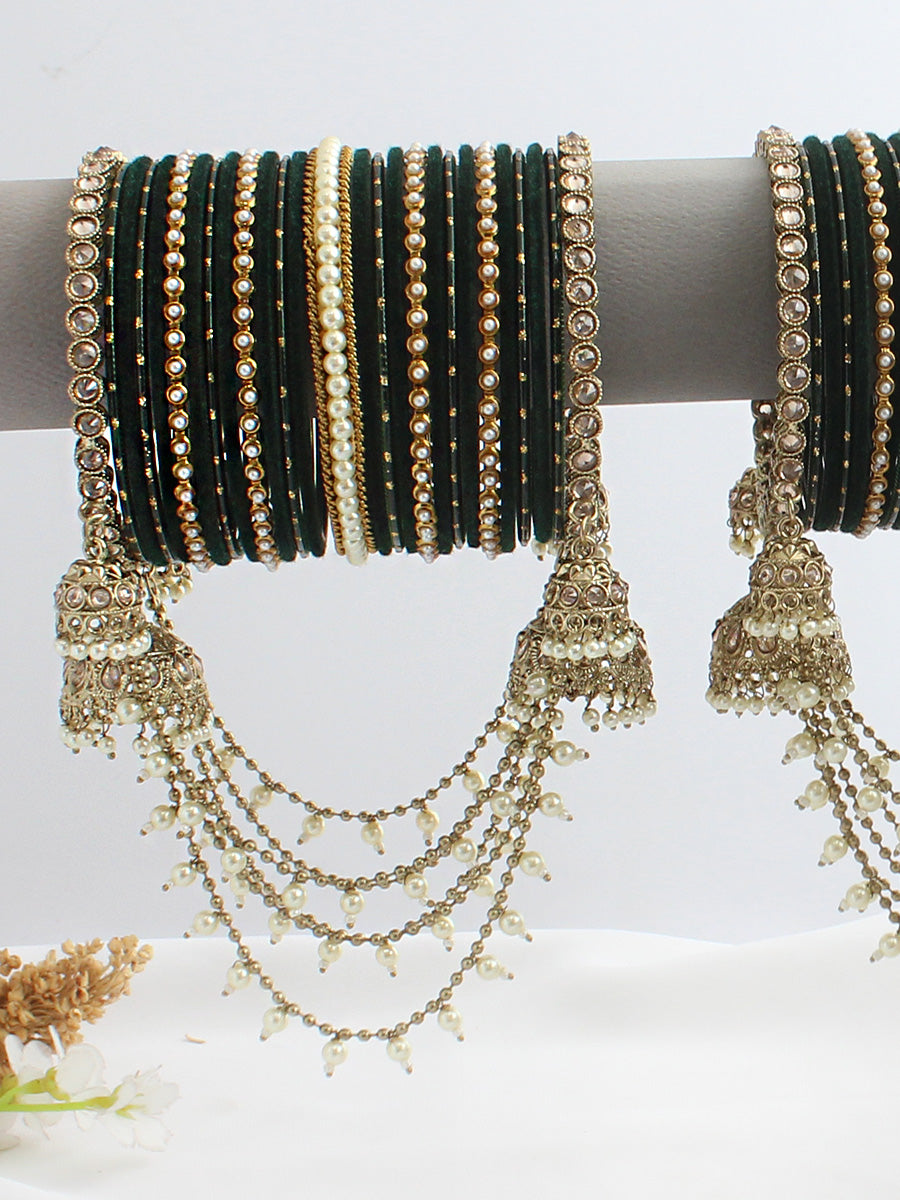 Mrigna Bangle Set / Stack-Green