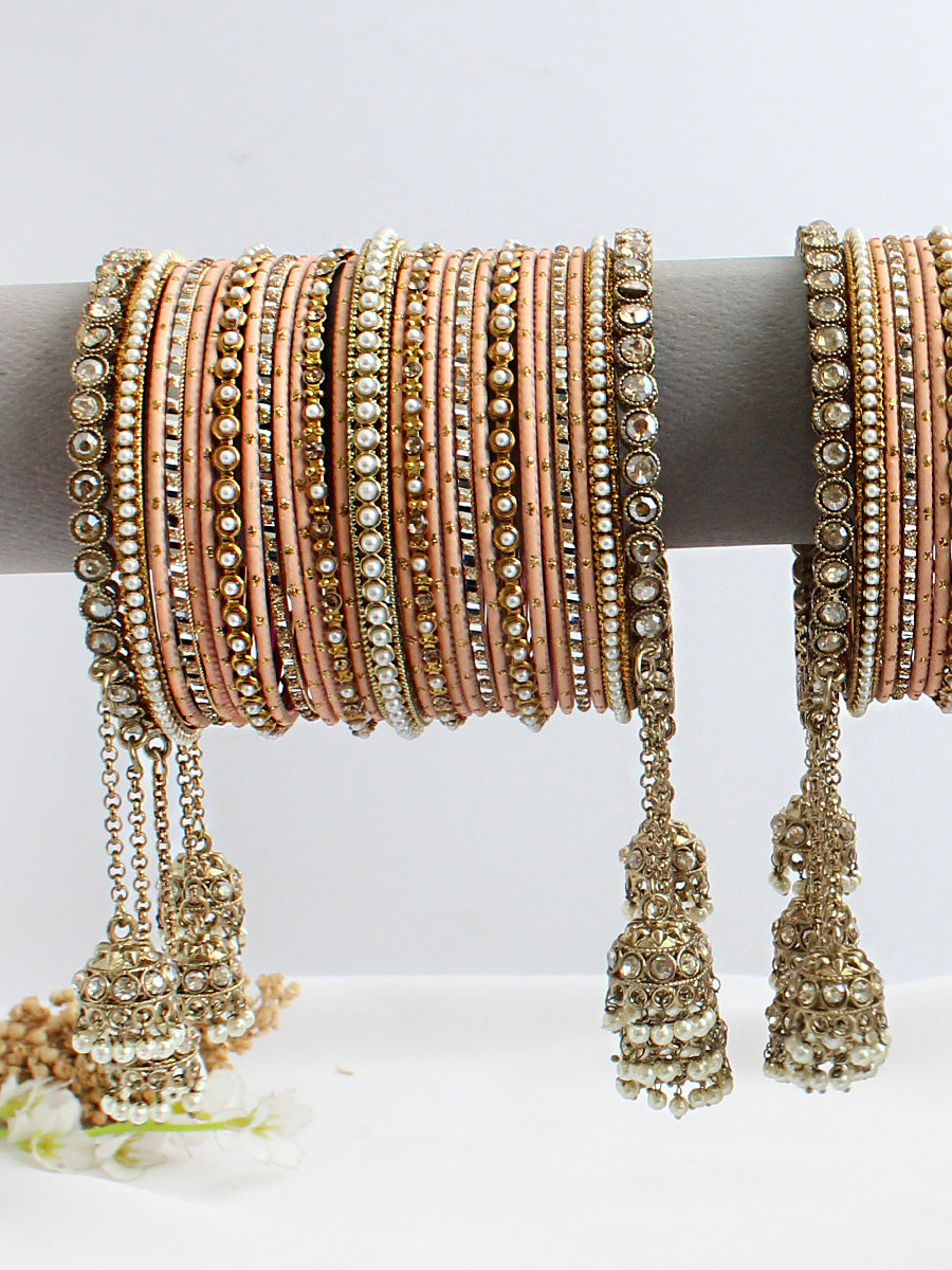 Nitanshi Bangle Set / Stack-Peach