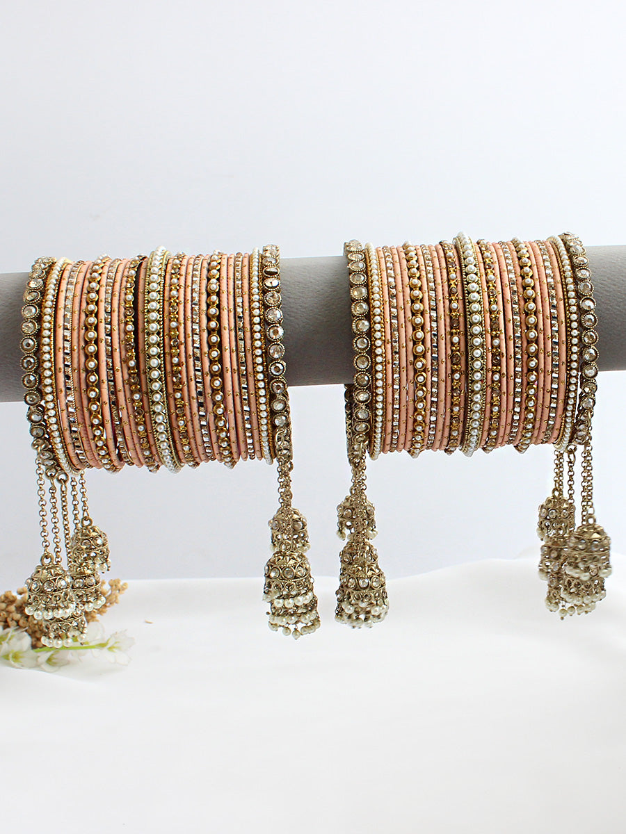 Nitanshi Bangle Set / Stack-Peach