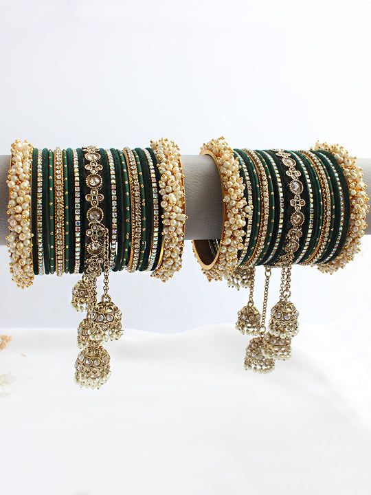 Vidisha Bangle Set / Stack-Green
