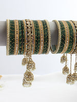Tanusha Bangle Set / Stack-Green