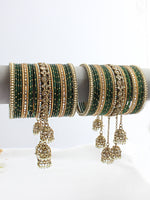 Tanusha Bangle Set / Stack-Green