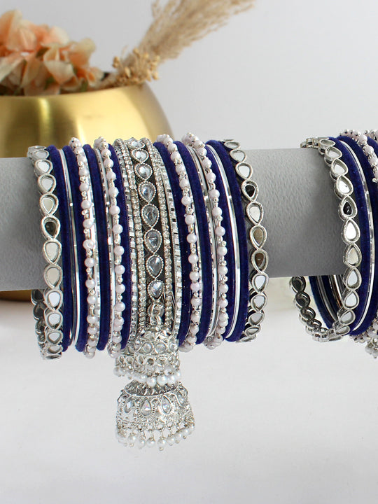 Simone Bangle Set / Stack-Blue