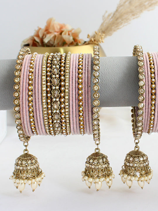 Minisha Bangle Set / Stack-Dusty Pink