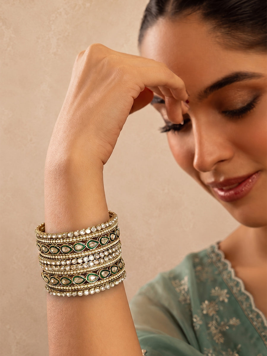 Dhruvi Bangle Set - Gold