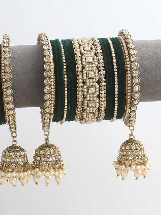 Avira Bangle Set / Stack-Green