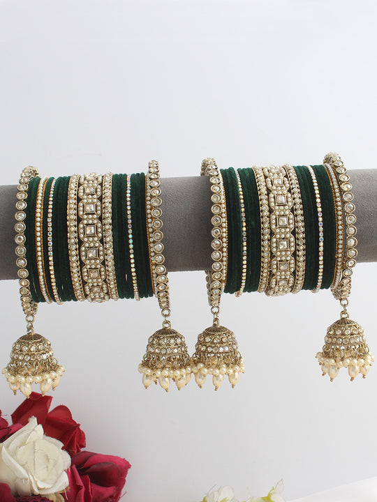 Avira Bangle Set / Stack-Green