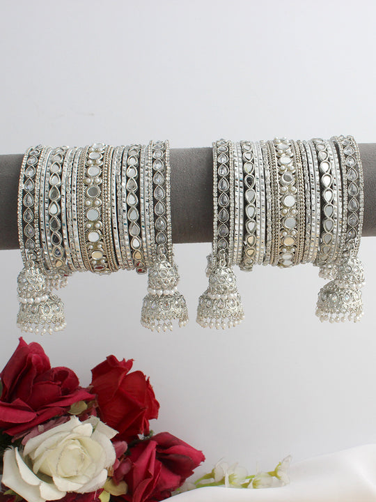 Naysha Bangle Set / Stack-silver