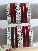 Pihu Bangle Set / Stack-Maroon