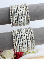 Shrika Bangle Set / Stack-Silver