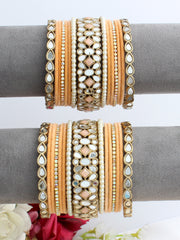 Kavira Bangle Set / Stack-Peach