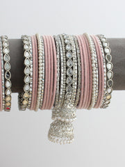 Kiyanvi Bangle Set / Stack-Pastel Pink