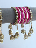 Rehana Bangle Set / Stack-Hot Pink