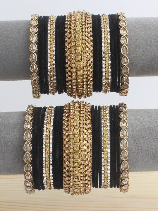 Neha Bangle Set / Stack-Black