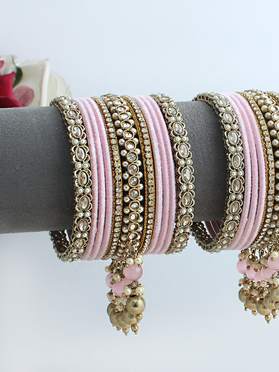 Ribha Bangle Set / Stack-Pastel Pink