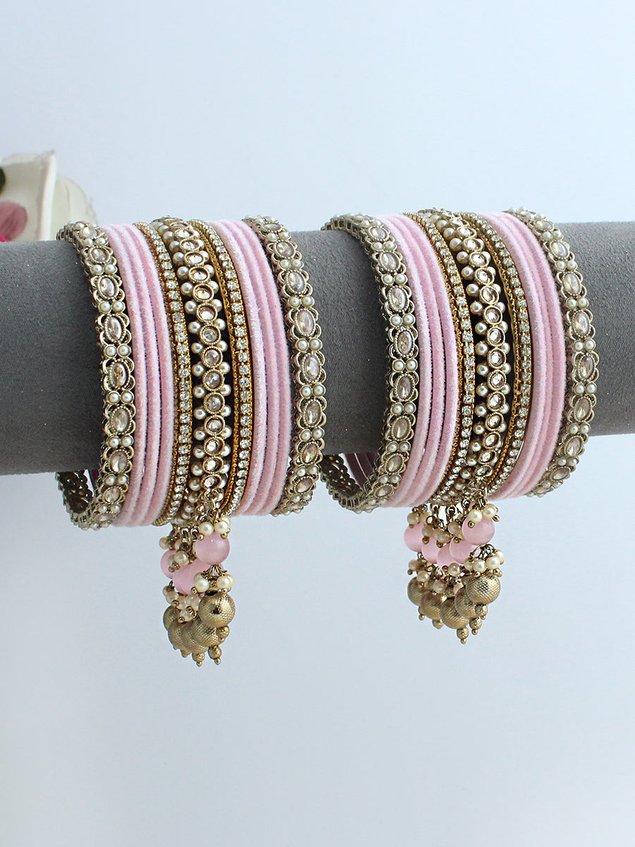 Ribha Bangle Set / Stack-Pastel Pink