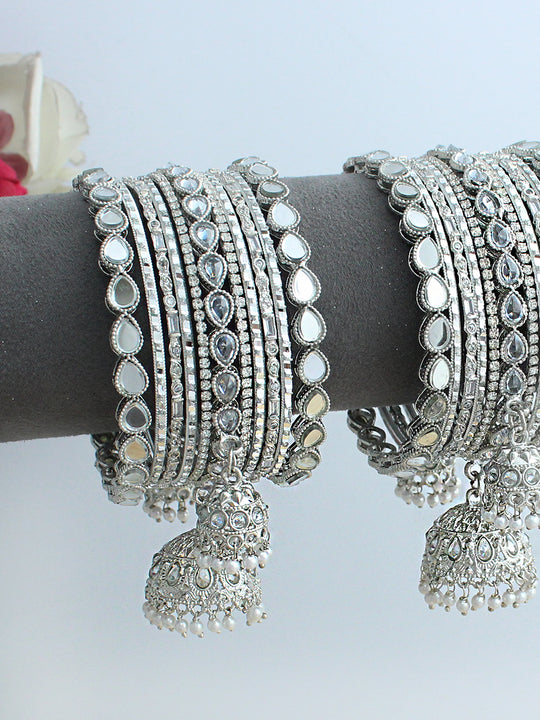 Shanaya Bangle Set / Stack-Silver