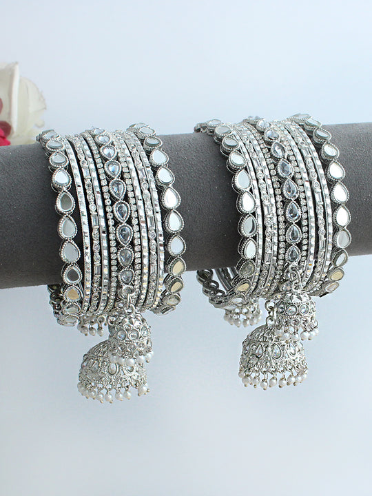 Shanaya Bangle Set / Stack-Silver