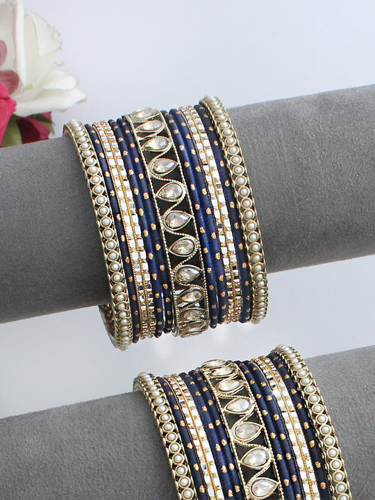 Takshavi Bangle Set / Stack-Blue