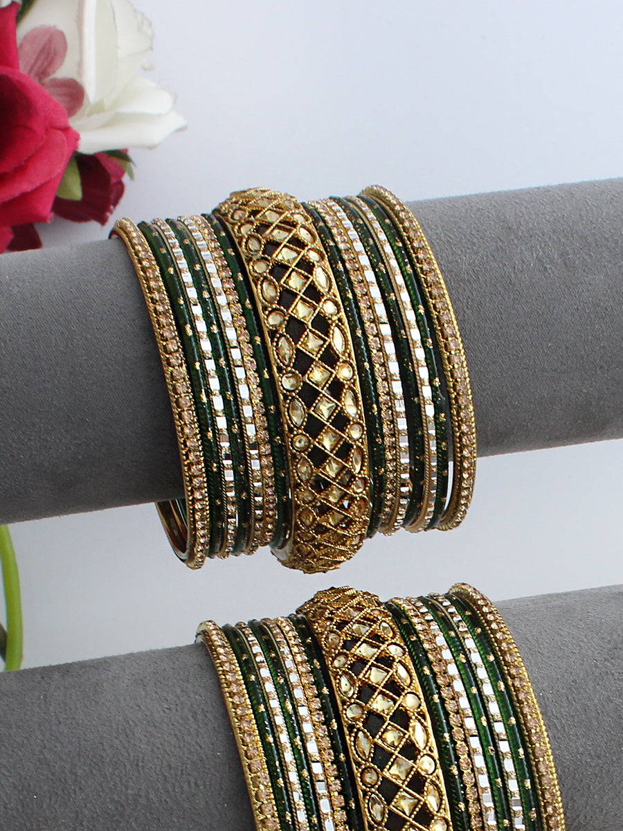 Divisha Bangle Set / Stack-Green