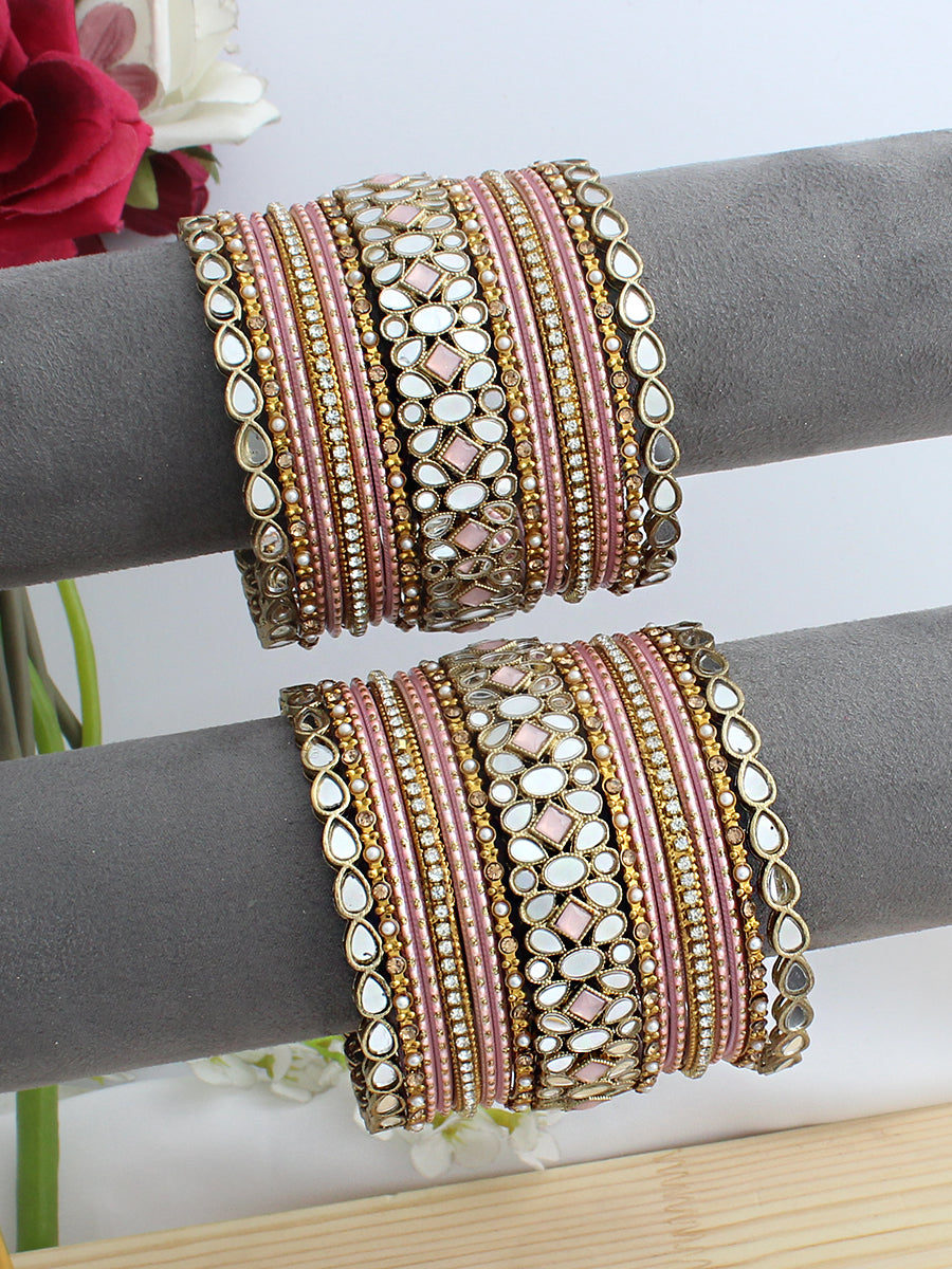 Sitakshi Bangle Set / Stack-Pastel Pink