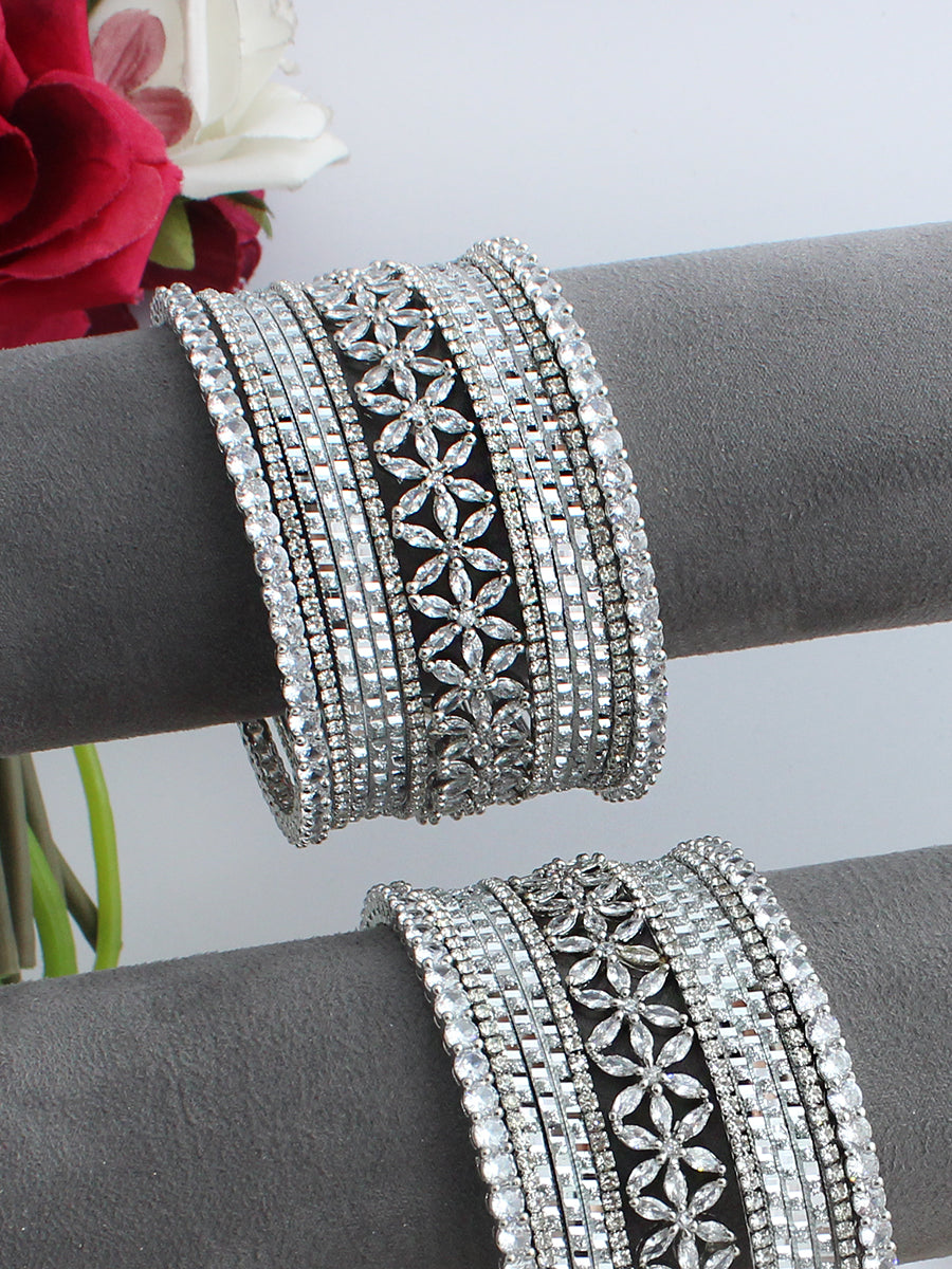 Angela Bangle Set / Stack-Silver