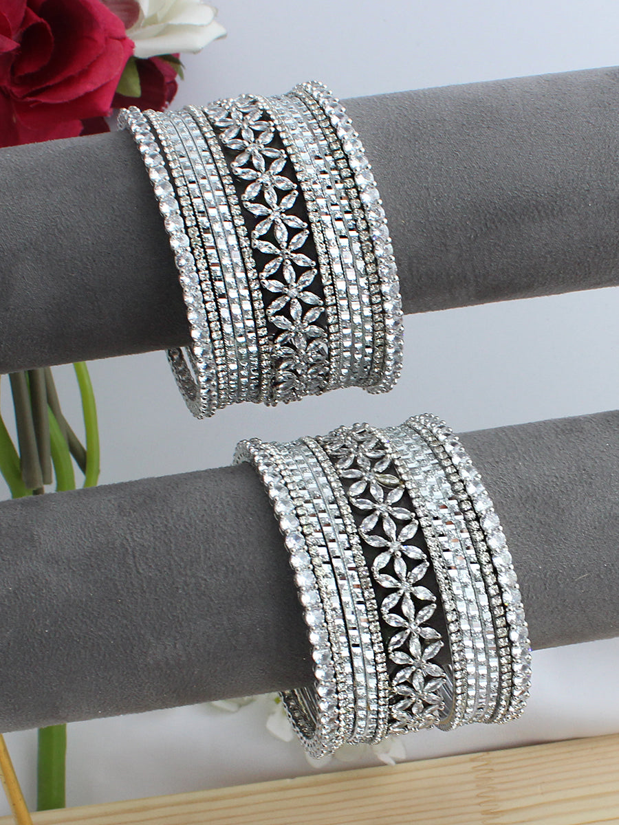 Angela Bangle Set / Stack-Silver