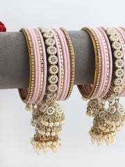 Arshia Bangle Set / Stack-Pastel Pink
