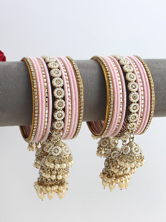 Arshia Bangle Set / Stack-Pastel Pink