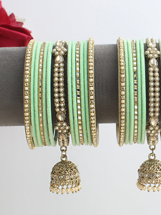 Asin Bangle Set / Stack-Mint Green
