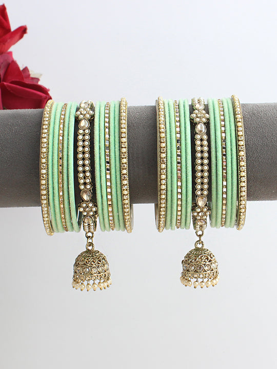Asin Bangle Set / Stack-Mint Green
