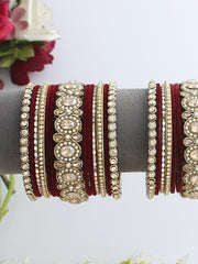 Urja Bangle Set / Stack-Maroon