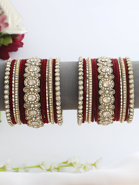 Urja Bangle Set / Stack-Maroon