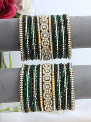 Reeva Bangle Set / Stack-Green