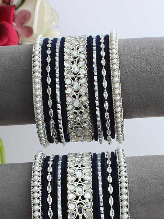 Noah Bangle Set / Stack-Navy Blue