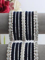 Ileana Bangle Set / Stack-Navy Blue