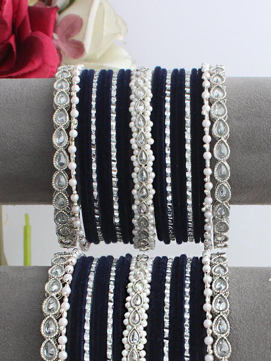 Ileana Bangle Set / Stack-Navy Blue