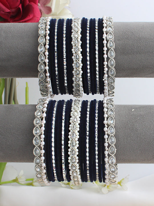 Ileana Bangle Set / Stack-Navy Blue