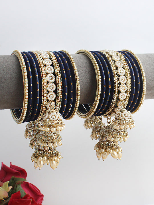 Nakshita Bangle Set / Stack-Blue