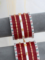 Anshika Bridal Choora Bangle Set-Maroon