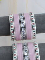 Harleen Bridal Choora Bangle Set-Pastel Pink