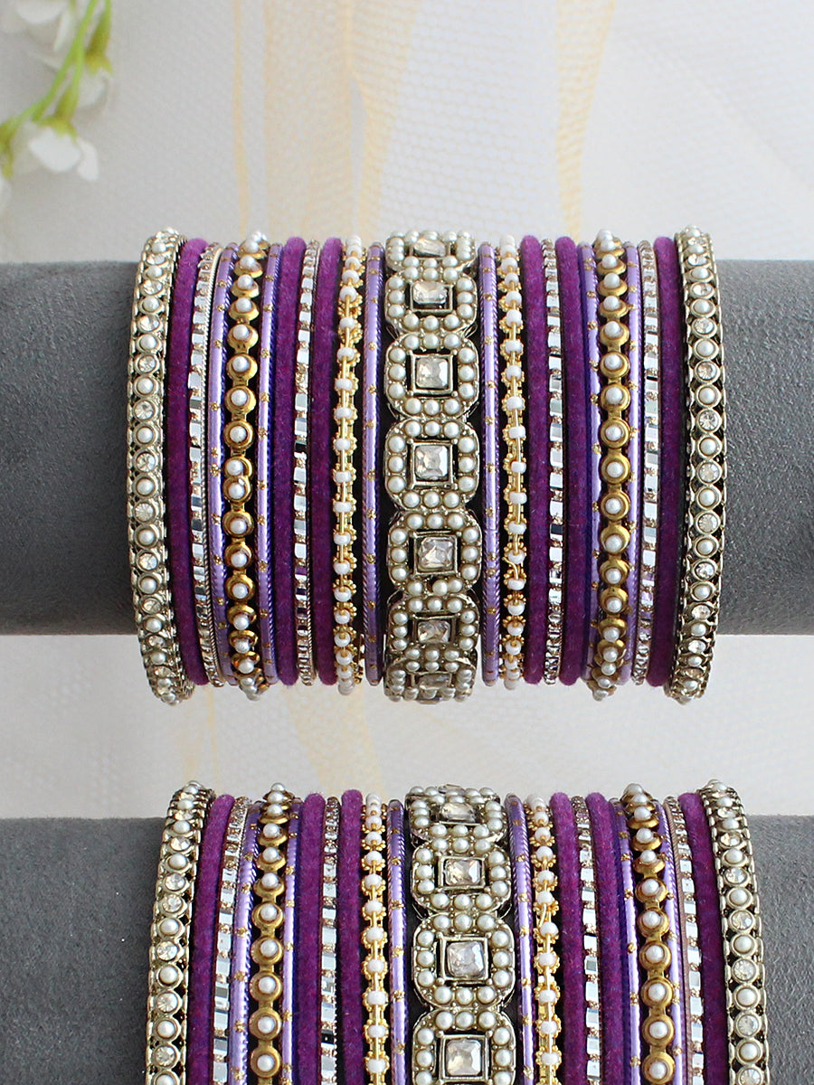 Aashika Bangle Set / Stack-Purple