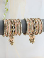Tejal Bangle Set / Stack -Peach