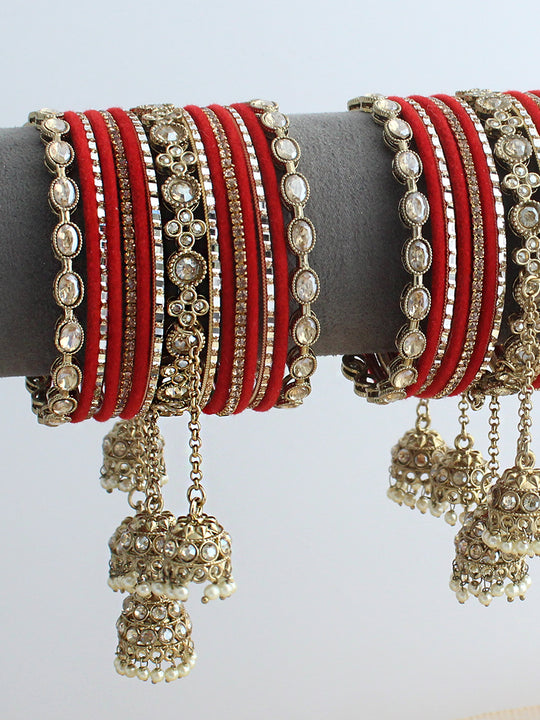 Suruchi Bangle Set / Stack-Red