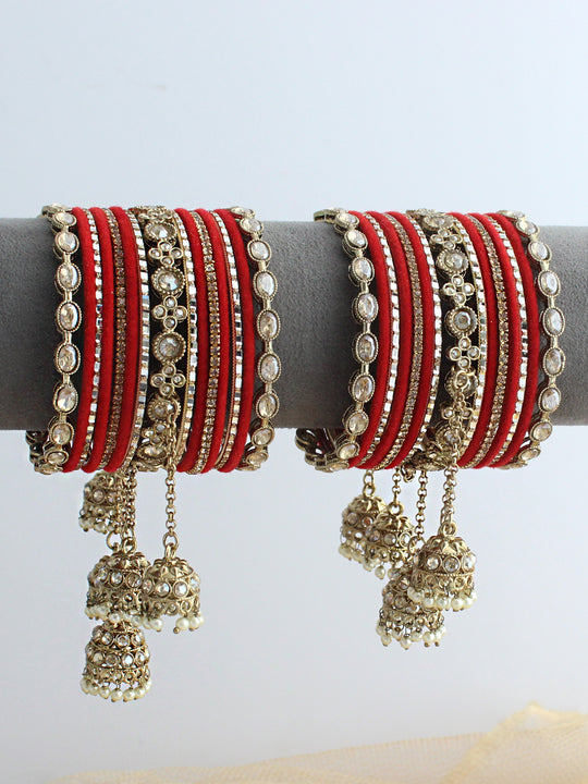 Suruchi Bangle Set / Stack-Red