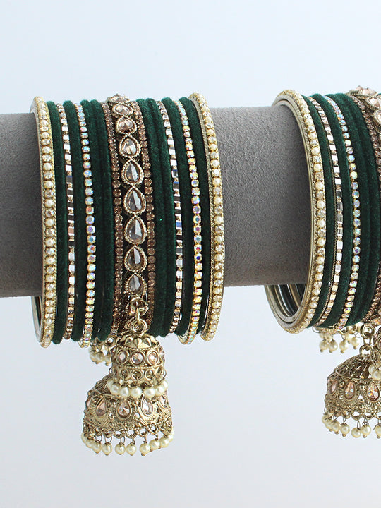 Anushri Bangle Set / Stack -Green