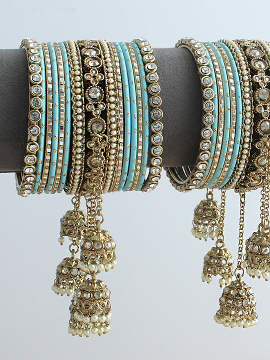 Yutika Bangle Set / Stack-Turquoise